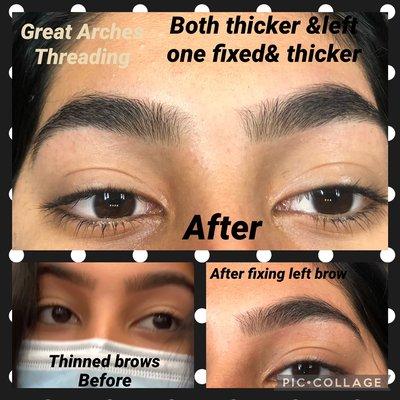 Client came in with thinned brows specially the left one. It took three sessions to get them where they need to look like.