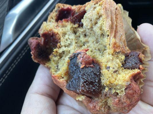 A robust red  beet muffin. Absolutely fantastic!