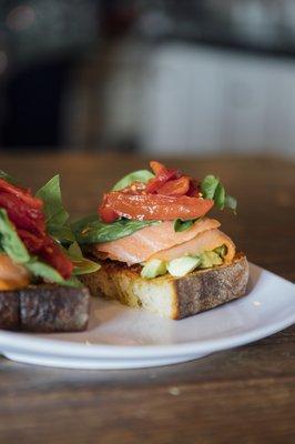 Avocado toast with smoked salmon