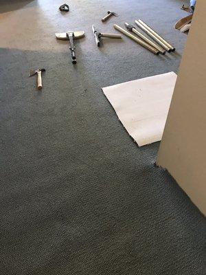 Carpet installation for a private in-home work/studio in Tamarisk/Rancho Mirage.