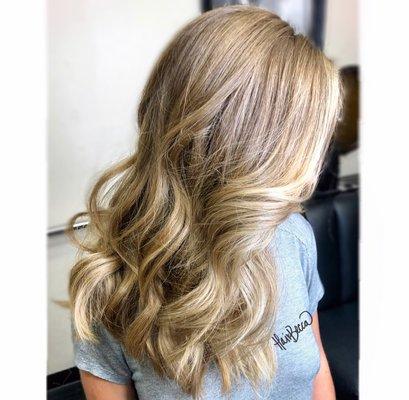 soft balayage to brighten up natural blonde hair