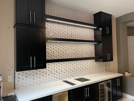 Bar cabinets with lighting