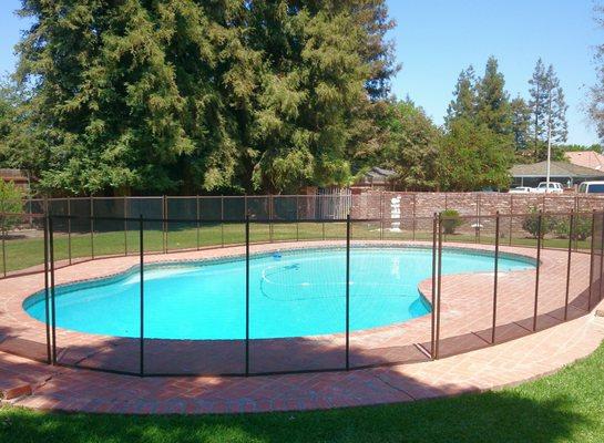 4 1/2' Tall Removable Fence with Black Mesh & Brown Trim