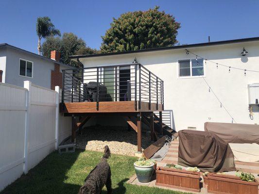 Completed railing for the deck - stunning!