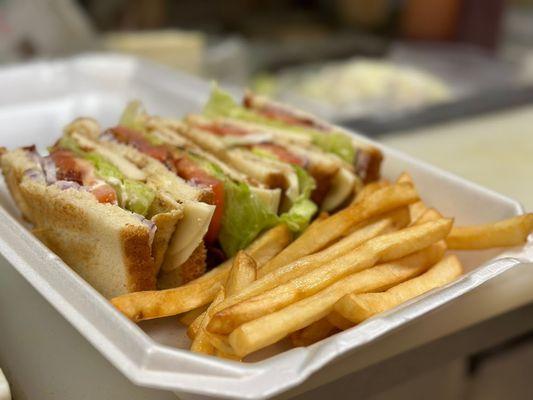 Club Sandwiches available! All come with Fries