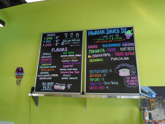 Menu board.