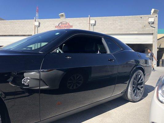 Hellcat scratches on door and 1/4 panel gone