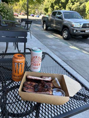 Half rack ribs and a beer