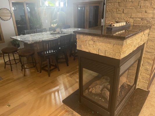 Awesome fireplace top and lake room table top.