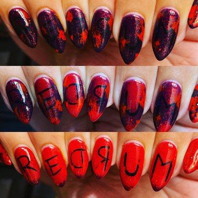 color changing redrum nails for halloween.