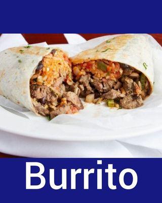 Our new 3 amigos burrito 3 meat pastor  asada chicken/  and we have regular  burrito your choice of meat