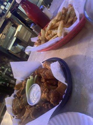 Wings and fries