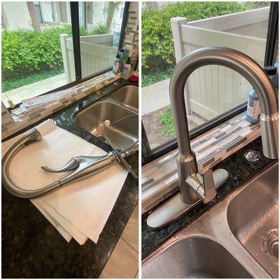 Kitchen sink faucet replacement