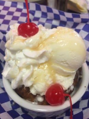 Bread pudding with ice cream...