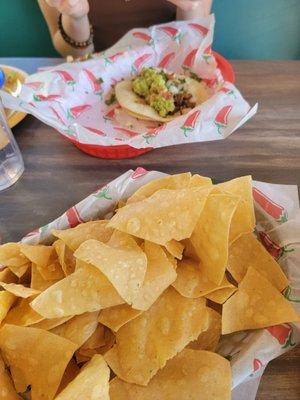 Chips and tacos.