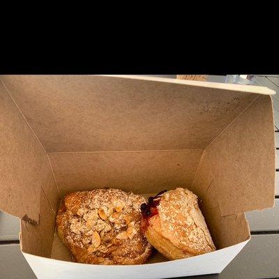 Almond croissant and lemon-blueberry turnover!