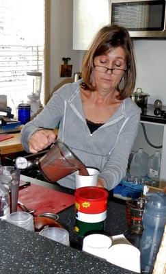 Shari Rene making hot chocolate