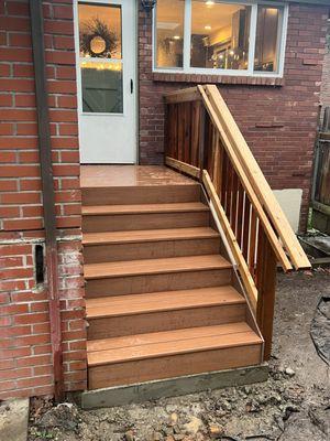 back porch deck stairs handrails