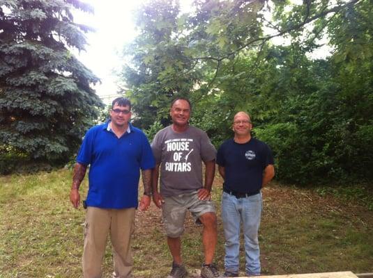 Owner Dave Stewart (on the left) taking some out at a customer residence.