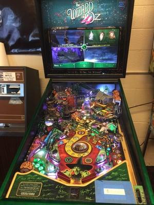 One of the only machines worth playing -- the limited edition Wizard of Oz machine.