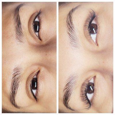 Before and after classic lash set