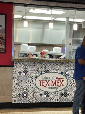 Pick up counter, no salsa available according to these ladies.