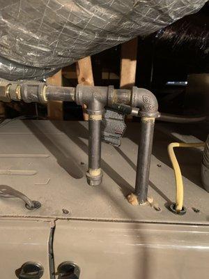 Gas lines improperly installed