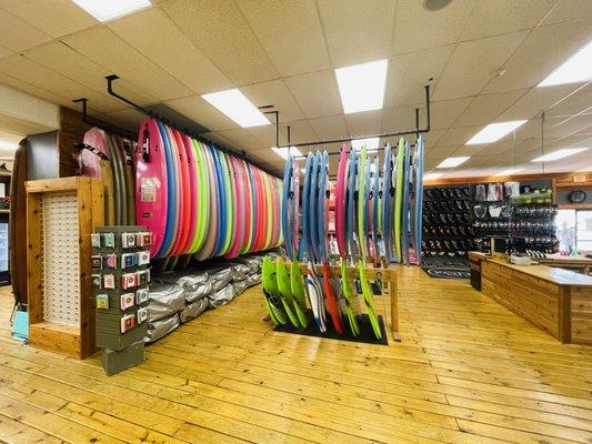 Wide selection of soft boards, bodyboards and skimboards