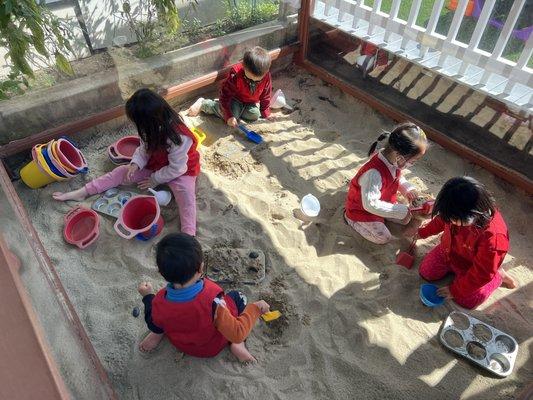 Outdoor Playing in sandbox