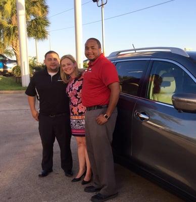 Jeff Bell (on my left), Joe Constancio (on my right), and me with my new Rogue! Really enjoyed working with you guys! You're the best! :)