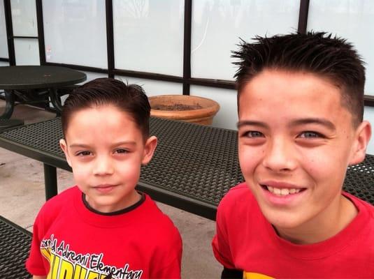 Mi lil MEN!! After cuts!!!