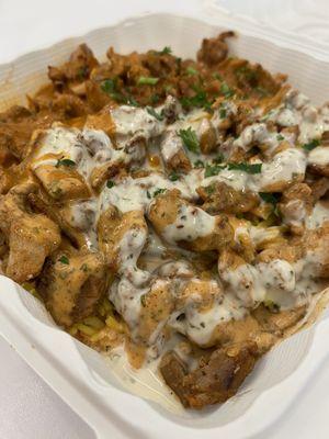 Butter chicken, chicken Shawarma Dinner banger