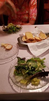 Salad and bread comes with each entree.