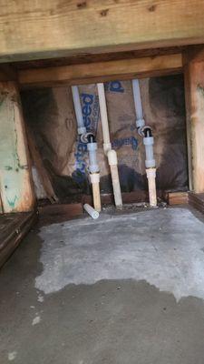 Repaired leak in wall after leak detection services