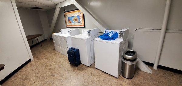 Free washer and dryer in the laundry room. 4th floor.