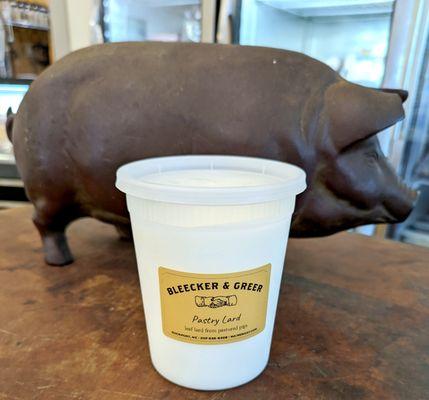 Pastry lard is the key to the best pie crusts and pastries. We render our own leaf lard from local pasture raised pigs.