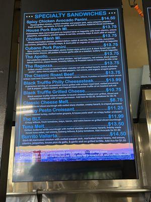 sandwich menu 1/2 as of august 2024