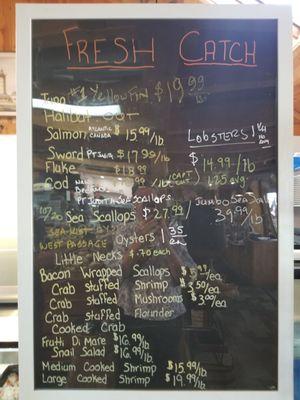 Fresh seafood prices list