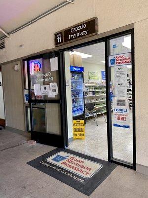 Entrance to the pharmacy