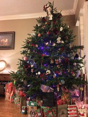 Our Christmas tree, purchased at Motley's!