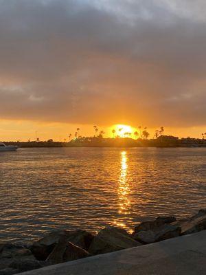 Sunset looking towards the harbor.