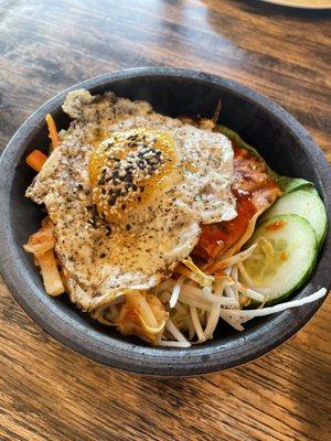 salmon and shrimp bibimbap