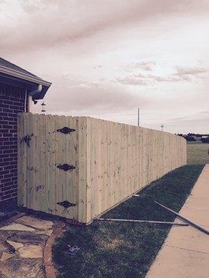 6ft Pressure Treated Pine Side by Side Dog Ear