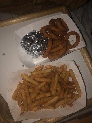 Fries and onion rings