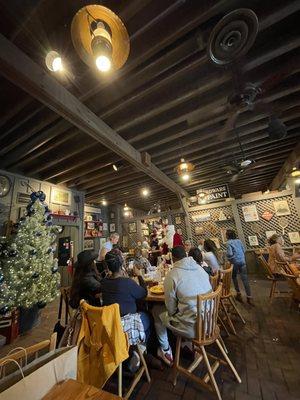 Santa visiting tables at brunch