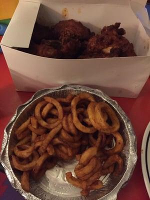 Chicken and soggy curly fries