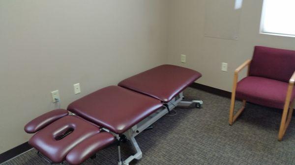 Treatment  table in private treatment room