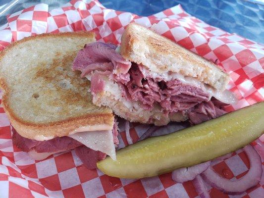 Rueben sandwich.  $8.75. Yum!