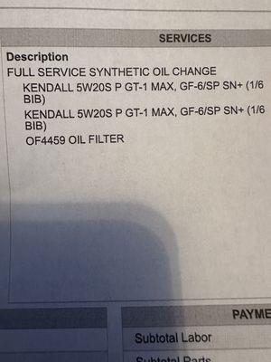 I paid for full synthetic then was told it's half not full. Their employees are not knowledgeable