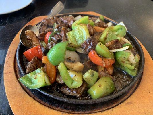 Sizzling Ribeye Steak Cubes with Honey (4/5 because there was a LOT of fat)